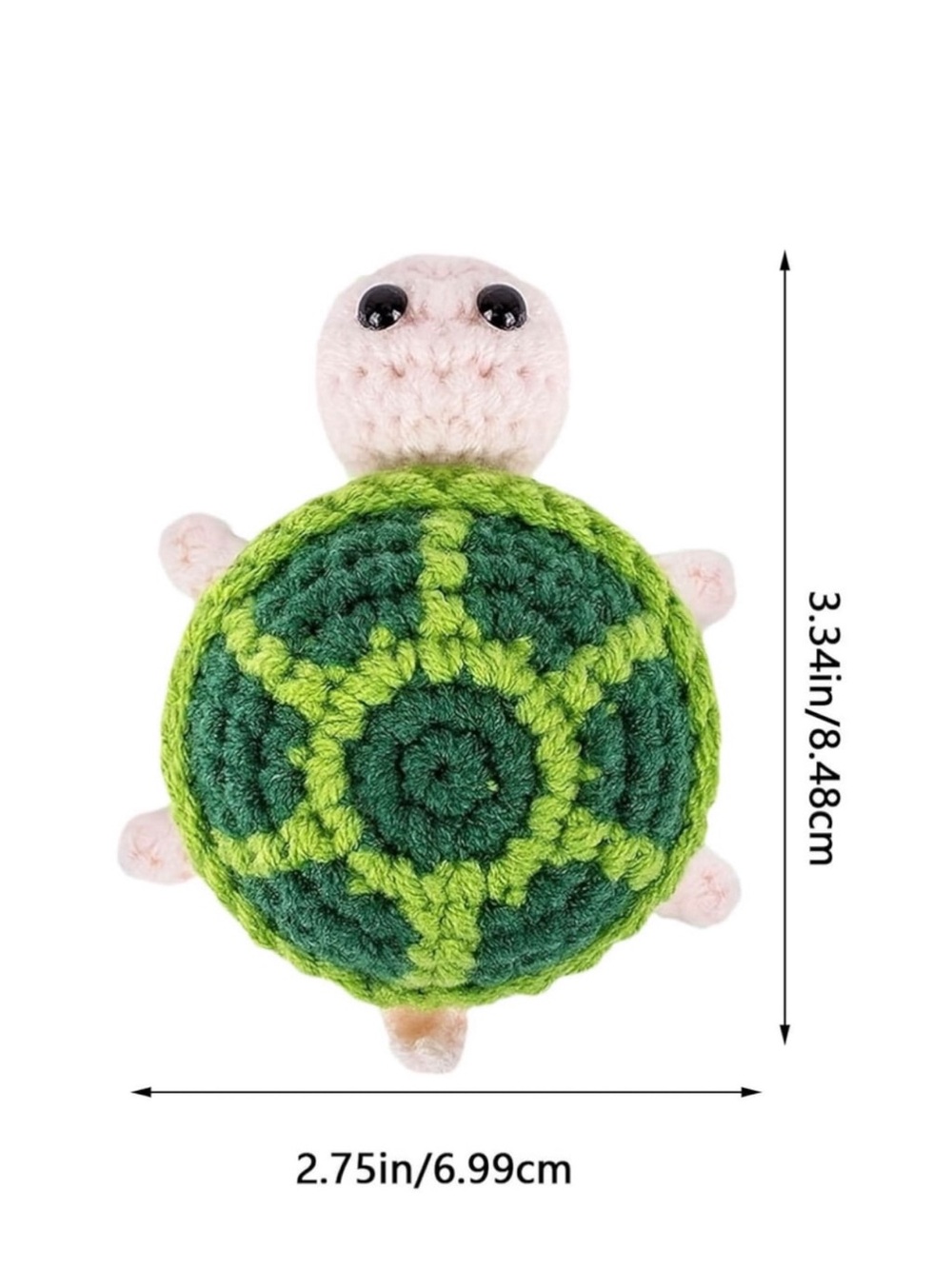 Emotional Support Turtle Crochet Plush Desk Buddy Gift w Card NEW - Picture 4 of 14